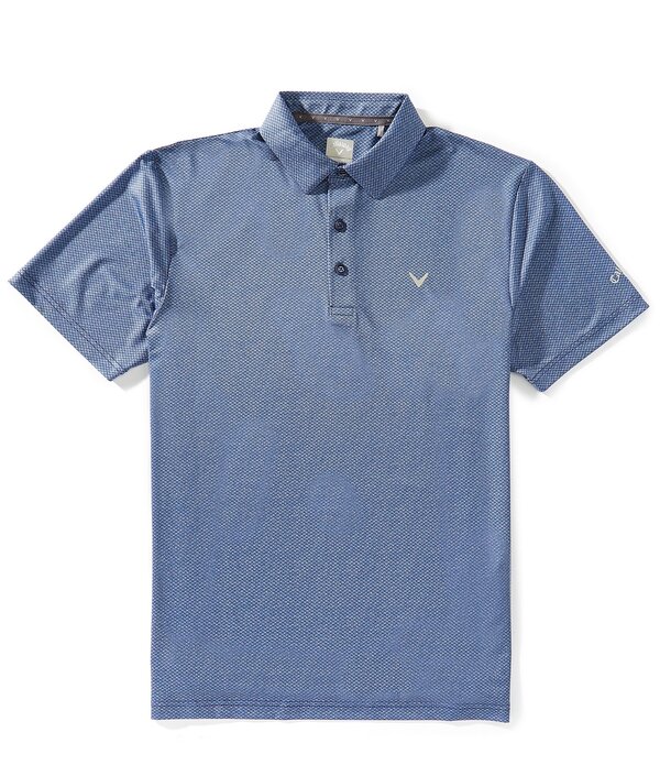 キャラウェイ メンズ トップス シャツ プリント Callaway Short Sleeve Heather Geo Print Golf Polo Shirt Peacoat ヘザー