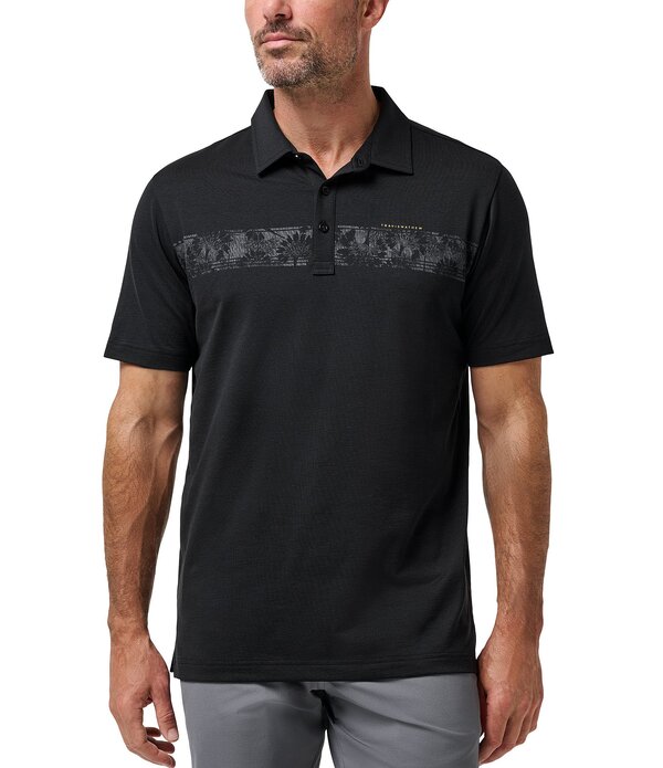 トラビスマヒュー メンズ トップス シャツ TravisMathew Flight Short Sleeve Polo Shirt Black ブラック