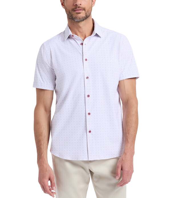 ロバートグラハム メンズ トップス シャツ Robert Graham Brompton Short Sleeve Woven Shirt Lilac ライラック｜ReVida 店