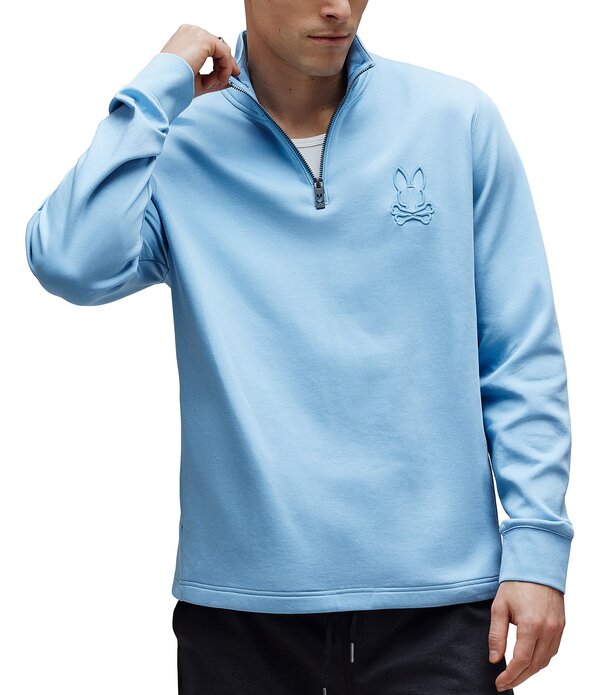 サイコバニー メンズ アウター 編み物・スウェーター Psycho Bunny Nev 1/4 Zipullover Glacier Lake