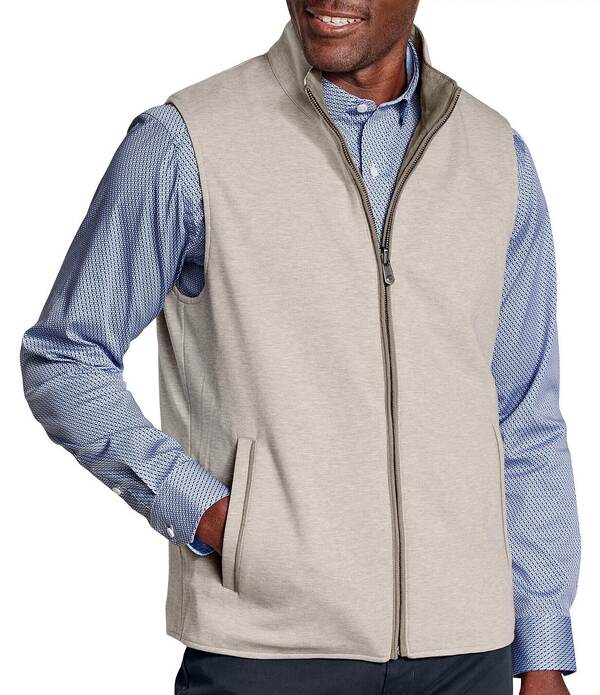 ジョンストンアンドマーフィー メンズ アウター より良い スエードクロス Johnston \u0026 Murphy Faux-Suede Reversible Vestan/Tan Knit タン
