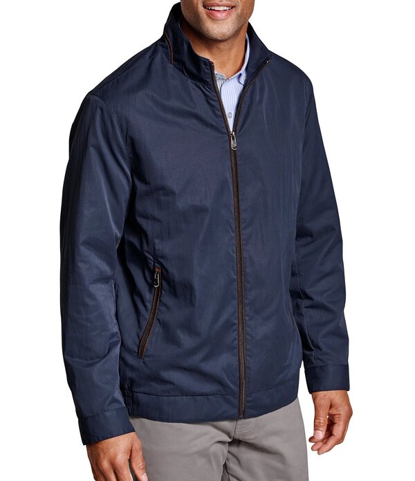 ジョンストンアンドマーフィー メンズ アウター 上衣・上衣 Johnston \u0026 Murphy Wateresistant Full-Zip Jacket Navy 米国海軍