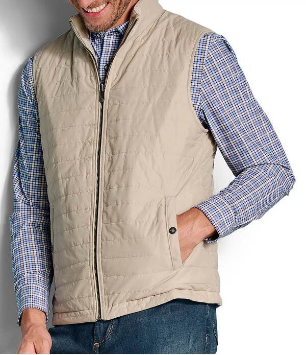 ジョンストンアンドマーフィー メンズ アウター ベスト Johnston & Murphy Kennereversible Vestaupe/Light Blue Micro Houndstooth ブルー 38,220円