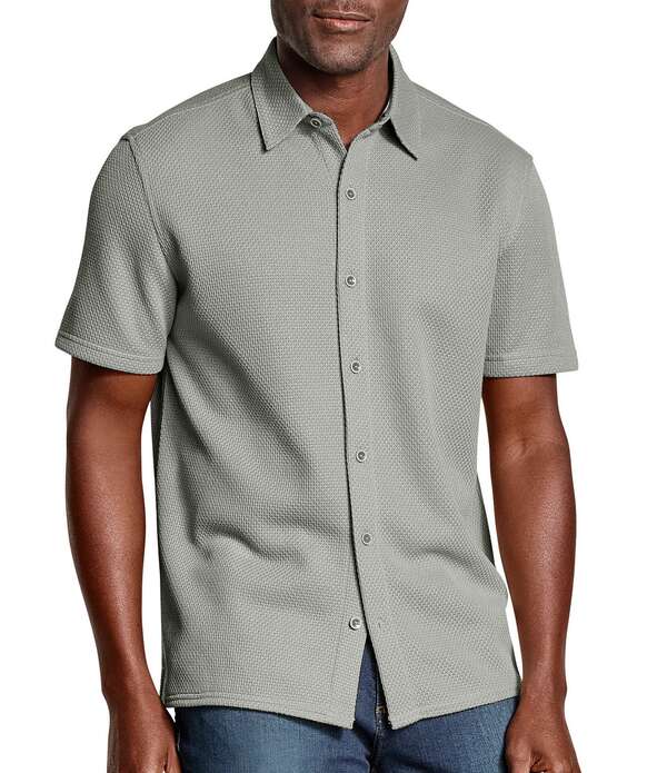ジョンストンアンドマーフィー メンズ トップス シャツ Johnston & Murphy Linden Textured Short Sleeve Woven Shirt Sage セージ 24,708円