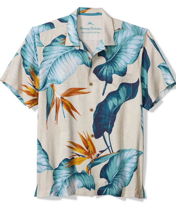 トッミーバハマ メンズ トップス シャツ トール Tommy Bahama Big & Tall Garden Of Hope And Courage Short Sleeve Woven Camp Shirt Bleached Sand サンド