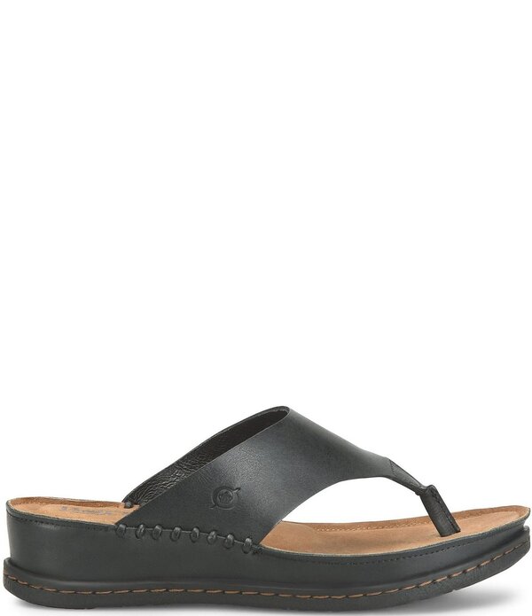 ボーン レディース シューズ サンダル レザー Born Edie Leather Thong Sandals Black ブラック｜ReVida 店