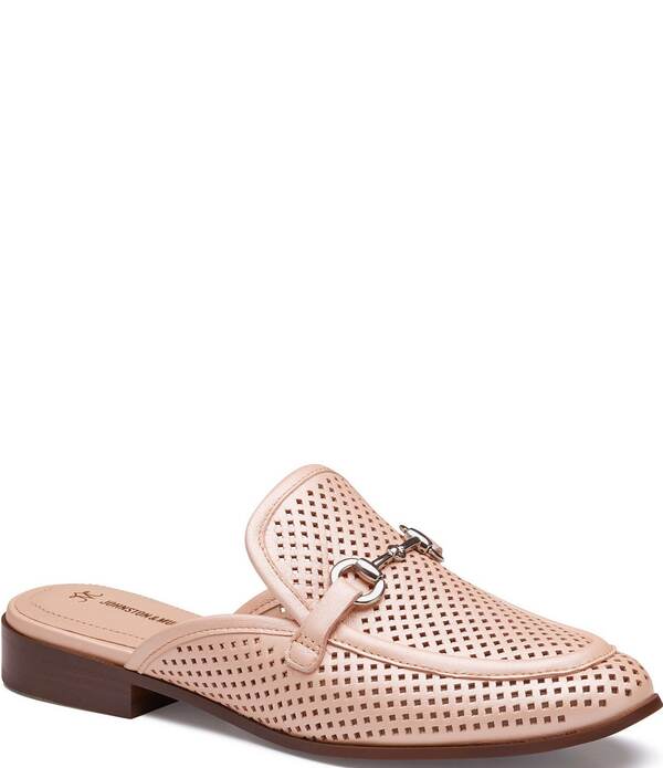 ジョンストンアンドマーフィー レディース シューズ パンプス 置き目毛革 Johnston \u0026 Murphy Women\u0027s Ali Perforated Bit Buckle Loafer Mules Blush 毛はらい