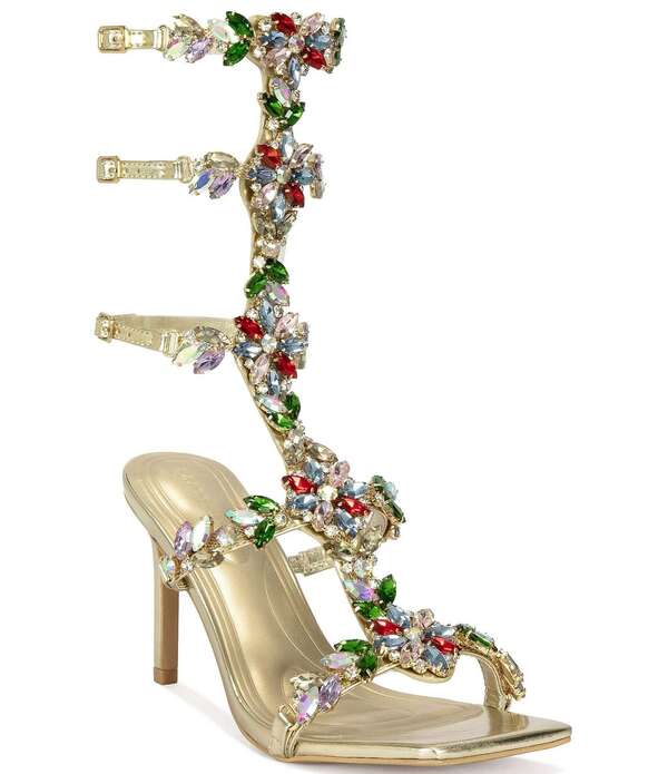 アザレア ワン レディース シューズ サンダル トール Azalea Wang Cerus Metallic Rhinestone Dressandals Gold Multi ゴールド