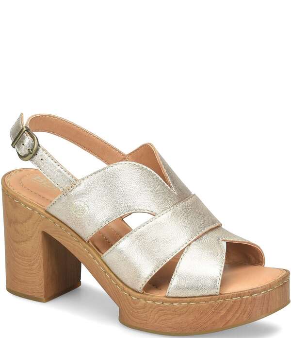 ボーン レディース シューズ サンダル プラットフォーム レザー Bornassau Leather Platform Sandals Light Gold ゴールド