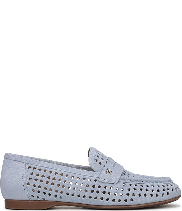 ナチュライザー レディース シューズ パンプスエード ローファー Naturalizer Bloom Perforated Suede Penny Loafers Ice Blue ブルー|ReVida 店