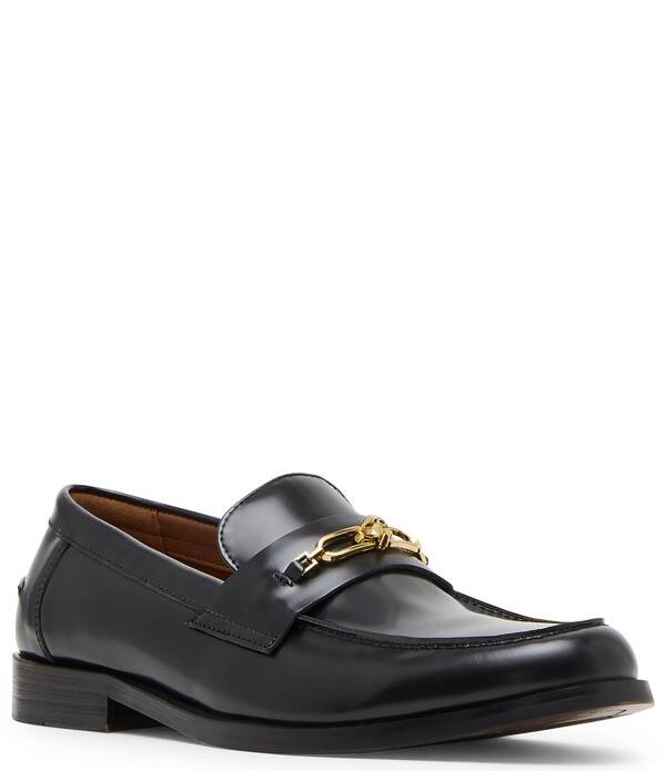 スティーブ マデン メンズ シューズ スリッポン・ローファー レザー Steve Madden Men's Norton Leather Bit Buckle Dress Loafers Black ブラック