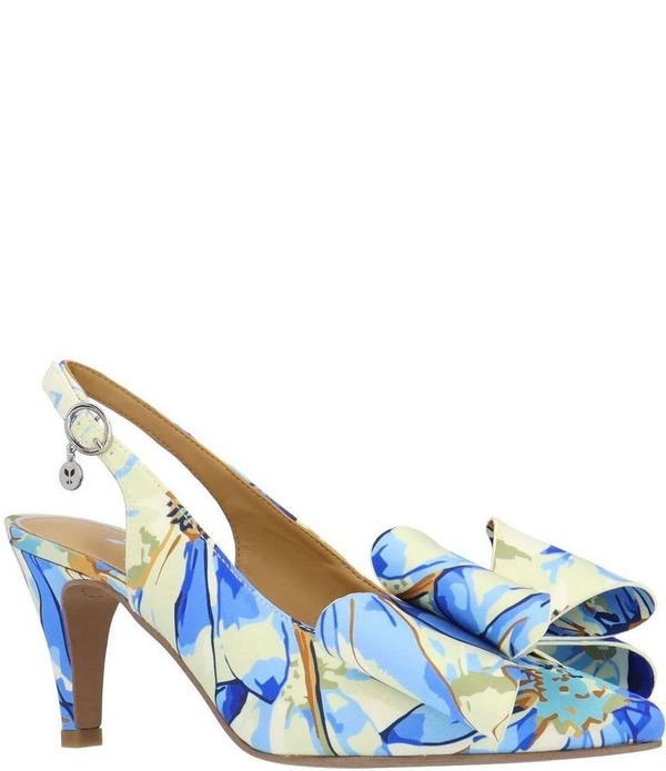 ジェイレニー レディース シューズ 踵 J. Renee Lysara Bow Slingback Pumps Blue/Creamulti 皮膚軟化剤
