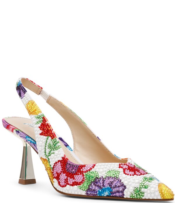 ベッツィジョンソン レディース シューズ パンプス フラワー柄 プリント フラワー Blue by Betsey Johnson Clark Floral Print Pearl and Rhinestone Slingback Pumps Bright/Multi マルチカラー｜ReVida 店 21,735円