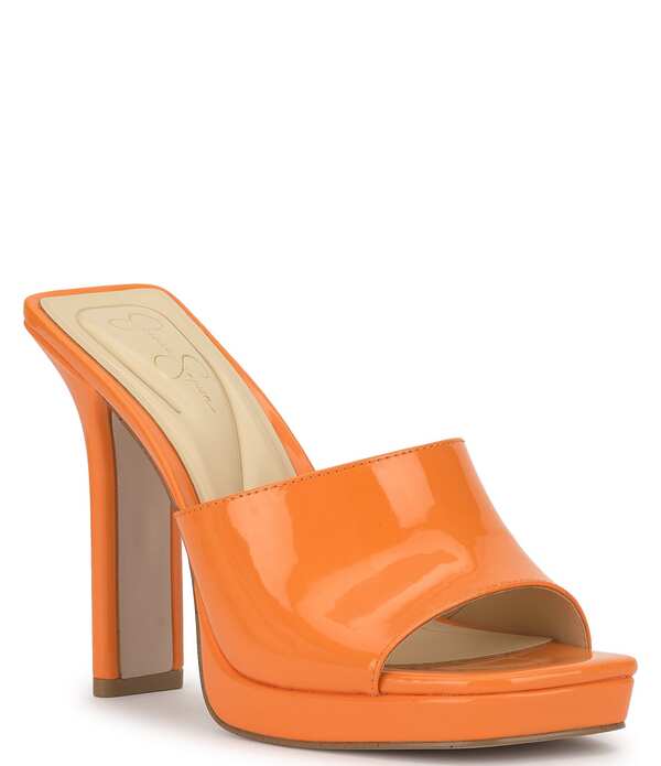 ジェシカシンプソン レディース シューズ サンダル プラットホーム Jessica Simpson Azelica Patent Platform Dresslide Sandals Tangerine タンジェリン