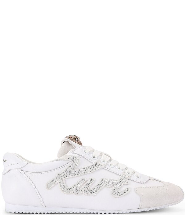 カートジェイガーロンドン レディース ボトムス カジュアルパンツ スニーカー レザー ロゴ Kurt Geiger London Kurt Islington Embellished Logo Leather Sneakers White ホワイト