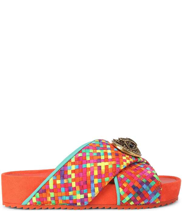 カートジェイガーロンドン レディース シューズ サンダル プラットフォーム チェルシー Kurt Geiger London Chelsea Checked Crosstraplatform Slide Sandals Open Miscellaneous チェック
