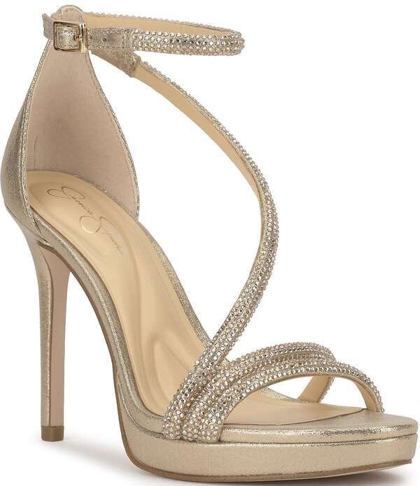 ジェシカシンプソン レディース シューズ サンダル プラットフォーム Jessica Simpsonoralina Rhinestone Platform Dressandals Gold ゴールド