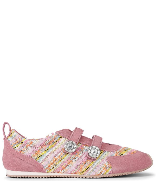 カートジェイガーロンドン レディース シューズ スニーカー ツイード Kurt Geiger London Kurt Geiger Islington Tweed Jewel Ornamented Mary Jane Sneakers Pink ピンク
