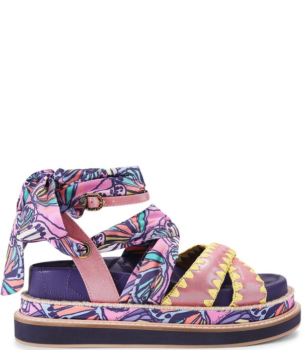 カートジェイガーロンドン レディース シューズ サンダル プラットフォーム アンクル Kurt Geiger London Orson Ankle Wrap Scarf Butterfly Platform Sandals Open Pink ピンク