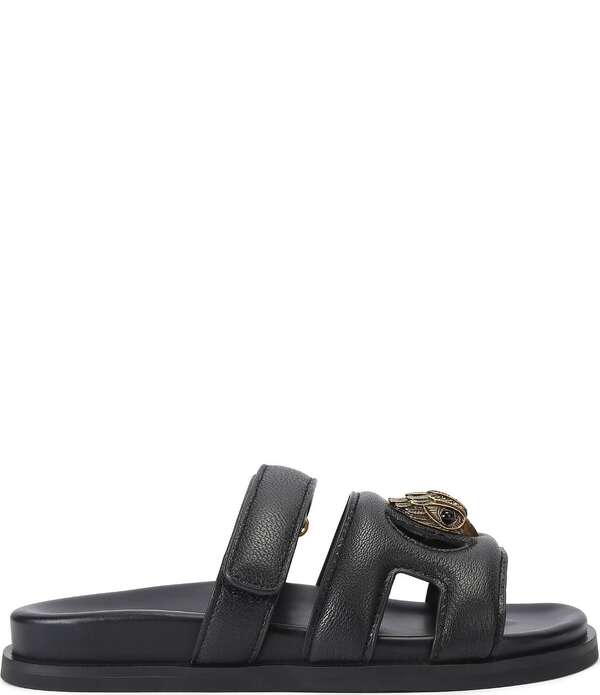 カートジェイガーロンドン レディース シューズ パンプス カットアウト サンダル なめし革 Kurt Geiger London Eagle Cut Out Leather Slide Sandals Black 黒いこと
