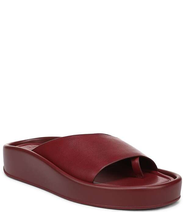 ナチュライザー レディース シューズ サンダル プラットフォーム レザー Naturalizer So-Fly Leather Banded Platform Slide Sandals Moltenoir Wine ワイン