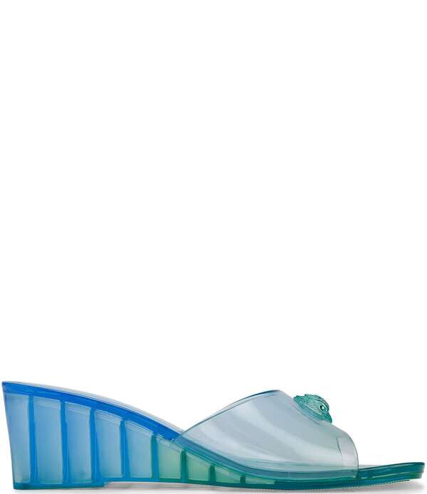 カートジェイガーロンドン レディース シューズ サンダル ロゴ Kurt Geiger London Maddison Ombre Jelly Logornament Wedge Slide Sandals Open Blue ブルー