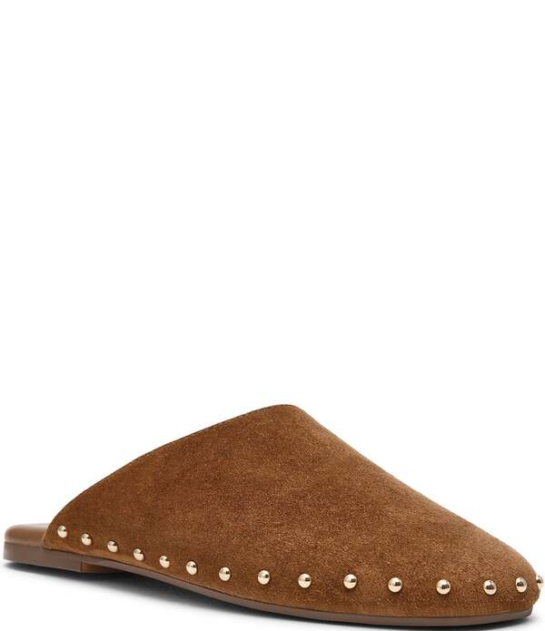 スティーブ マデン レディース シューズ パンプスエード Steve Madden Pearson Suede Studded Clogs Chestnut