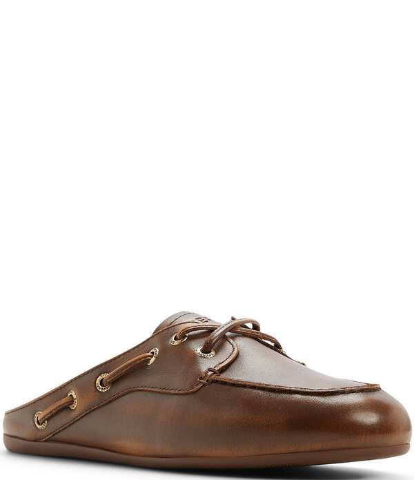 スペリー レディース シューズ パンプス レザー Sperry Women'slim Boat Leather Mules Brown ブラウン