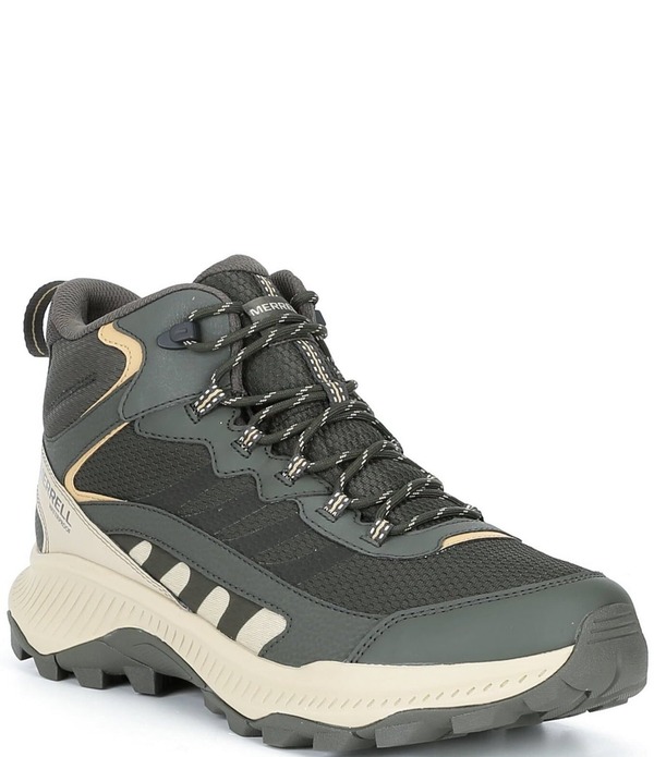 メレル メンズ シューズ ブーツ・レインブーツ レザー Merrell Men'speed Strike 2 Leather Mid Waterproof Boots Beluga