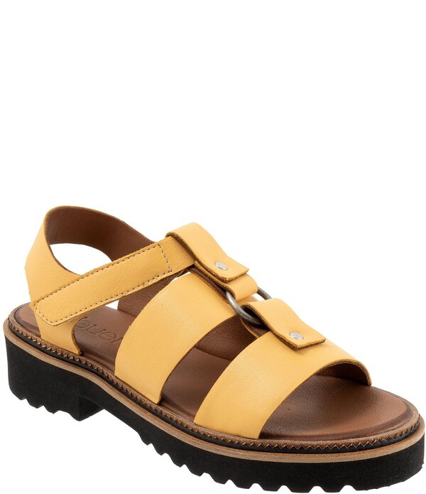 ブエノ レディース シューズ パンプス プラットフォーム サンダル レザー Bueno Athena Leather O-Ring Hardware Banded Slingback Platform Sandals Mustard マスタード