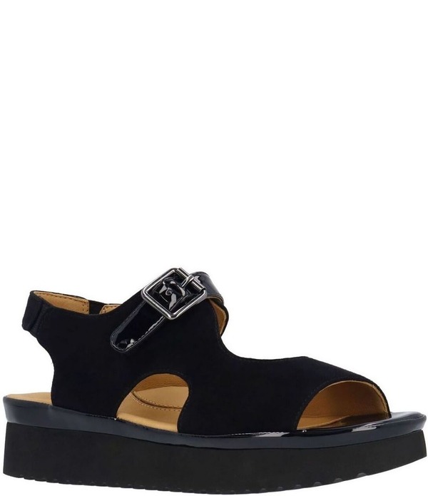 ラモールドピード レディース シューズ サンダル プラットフォーム スエード L'Amour Des Pieds Azenor Suede and Patent Platform Wedge Sandals Black ブラック