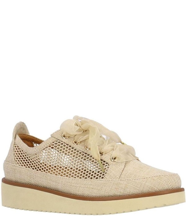 ラモールドピード レディース シューズ スニーカー プラットフォーム メッシュ レース リネン L'amour Des Pieds Zafira Linen and Mesh Lace Uplatform Wedge Sneakers Natural