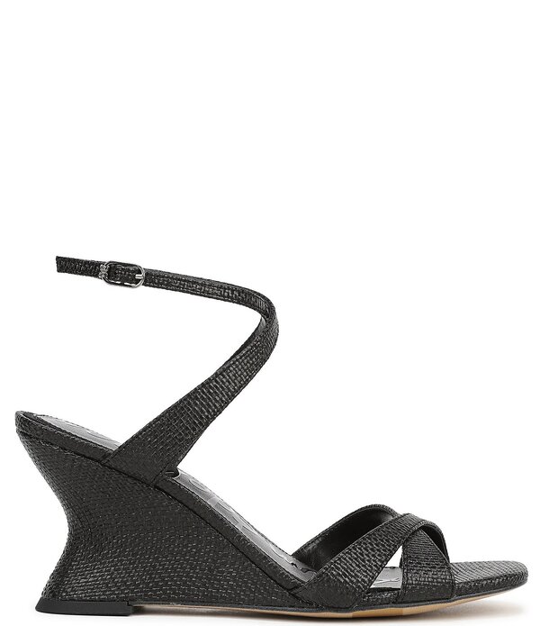 サムエデルマン レディース シューズ 踵 サンダル アンクル Sam Edelman Davi Raffiankle Wrap Wedge Dressandals Black 黒いこと