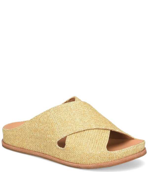 コークイーズ レディース シューズ パンプス サンダル Kork-Ease Tutsi Raffia Banded Slide Sandals Natural