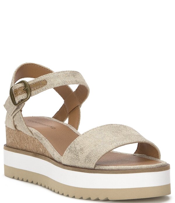 ラッキーブランド レディース シューズ サンダル プラットホーム リネン Lucky Brand Temay Linen Platform Wedge Sandals Natural/Platinum