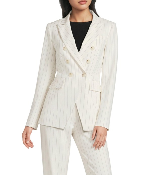 アントニオ メラーニ レディース アウター コート ブレザー リネン Antonio Melani Aurora Linenotch Lapelong Sleeve Button Front Blazer Ivory/Black アイボリー 34,320円