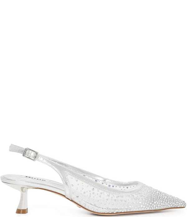 デューンロンドン レディース シューズ パンプス メッシュ ヒール Dune London Ciana Rhinestone Mesh Slingbackitten Heel Dress Pumpsilver シルバー