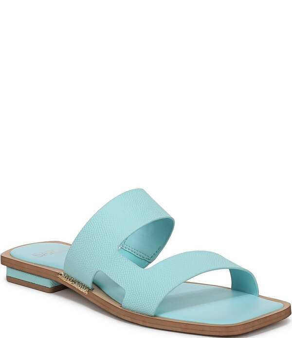 フランコサルト レディース シューズ パンプス サンダル なめし革 Sarto by Franco Sarto Emily Lizard Embossed Leather Square Toe Slide Sandals Blue 青み