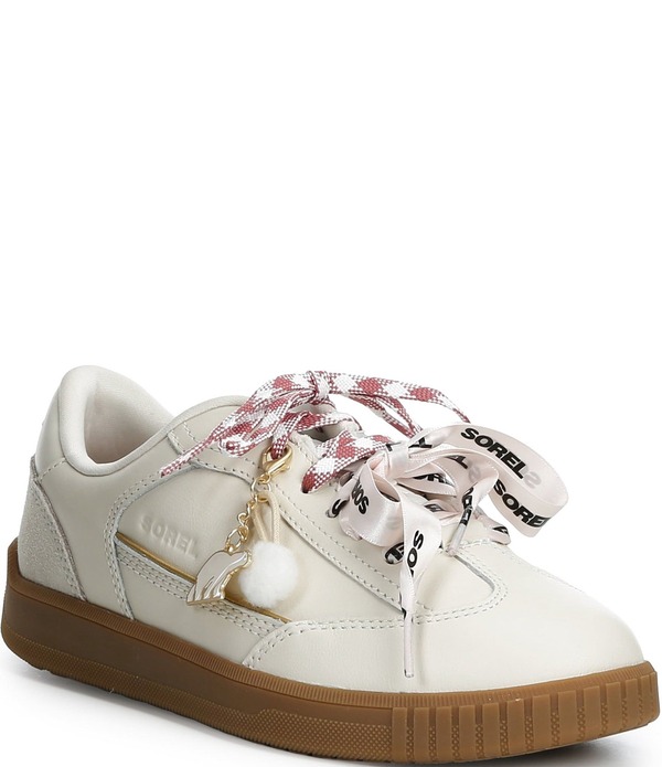 ソレル レディース シューズ スニーカー なめし革 ロゴタイプ Sorel Women\u0027s Ona Drift LX Leather Logo Charm Low Profile Sneakers Chalk/Gum 車輪止め