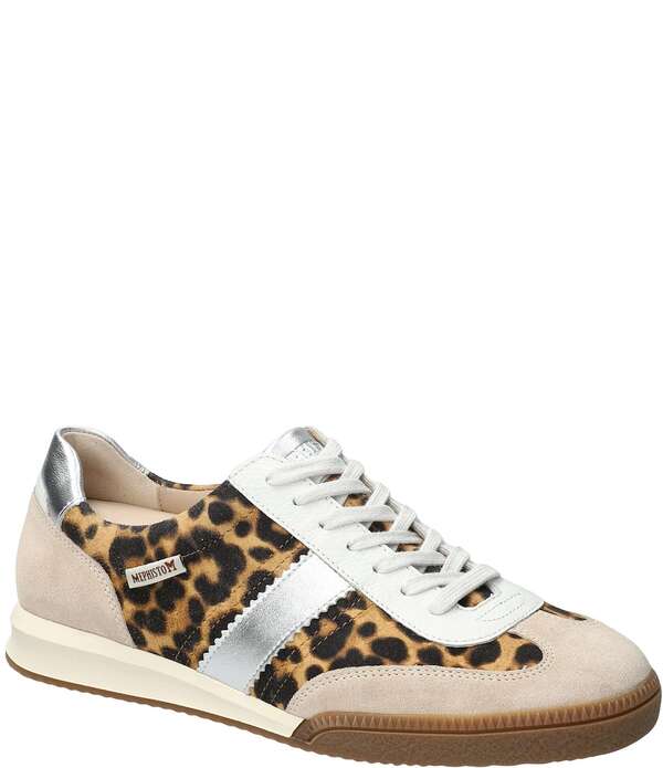 メフィスト レディース シューズ スニーカー プリント カラーブロック レザー Mephisto Whitney Leopard Print Leather Colorblock Sneakers Leopard アニマル