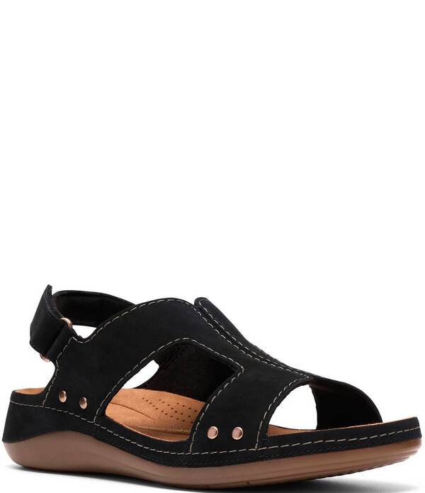 クラークス レディース シューズ サンダル スエード Clarks Artisan Cecily Sunubuck Suede Slingback Sandals Black ブラック|ReVida 店