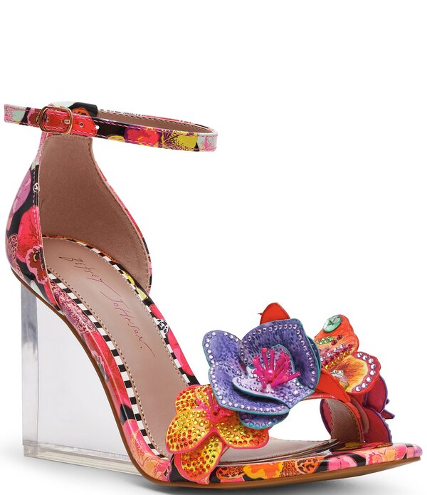 ベッツィジョンソン レディース シューズ サンダル Betsey Johnson Santino Butterfly and Flower Wedge Dressandals Black/Multi ブラック