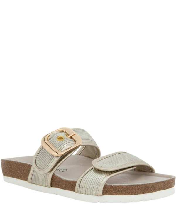 ナオト レディース シューズ パンプス サンダル トール レザー Naot Nashville Metallic Leather Buckle Hardware Detail Slide Sandals Platinum メタリック|ReVida 店