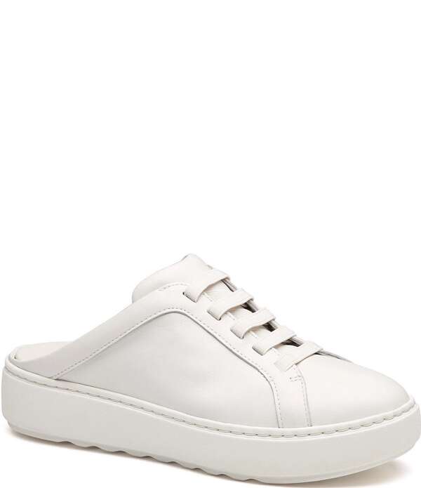 ジョンストンアンドマーフィー レディース シューズ パンプスニーカー なめし革 Johnston \u0026 Murphy Women\u0027s Cammie Nappa Leather Slip-On Sneaker Mules White 白いこと
