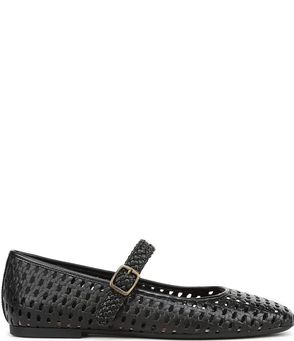 バイオニック レディース シューズ パンプス なめし革 Vionic Alameda Woven Leather Mary Jane Flats Black 黒いこと