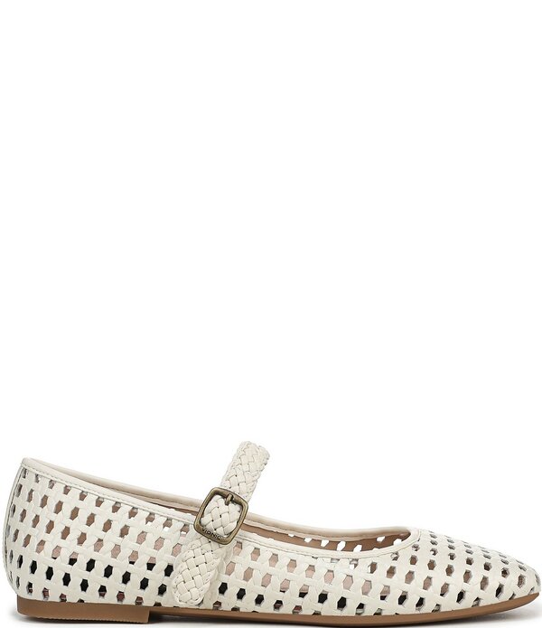 バイオニック レディース シューズ パンプス なめし革 Vionic Alameda Woven Leather Mary Jane Flats Ivory 象牙色