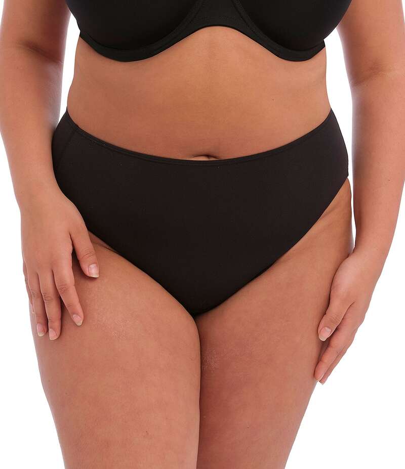 妄りがましいミ レディース アンダー御召しもの ズボン下 Elomi Smooth Full Brief Panty Black 黒いこと