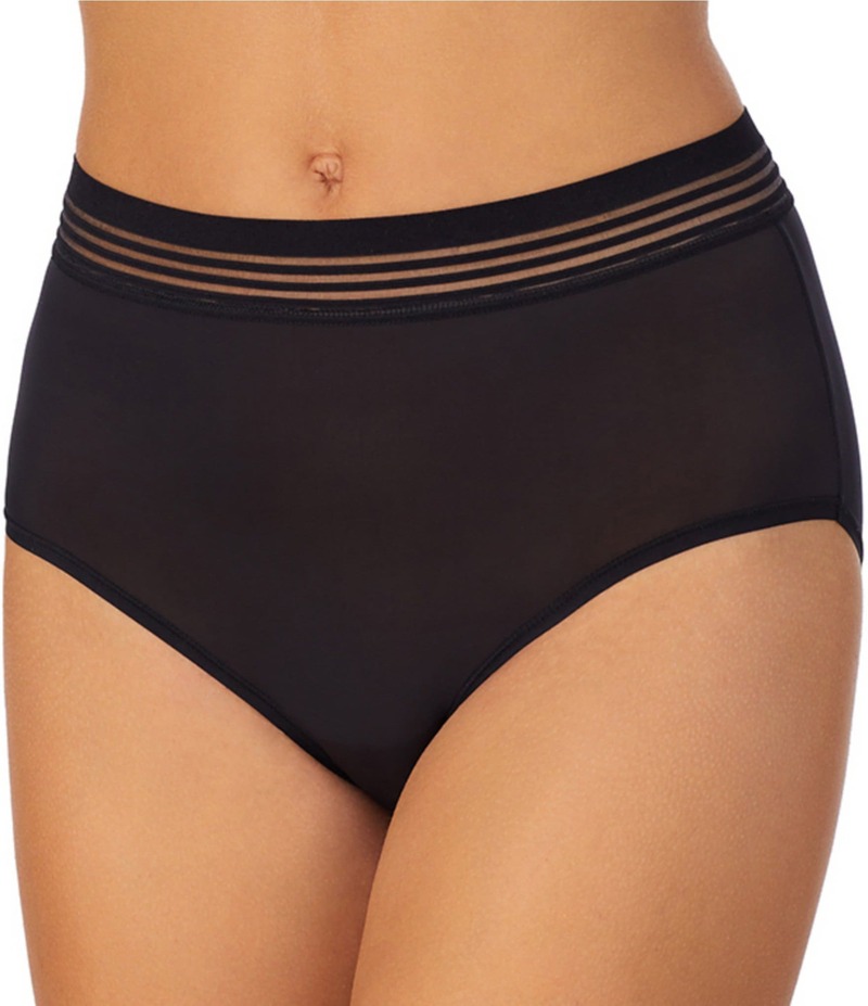 レミステレー レディース アンダー御召しもの ズボン下 Le Mystere Second Skin Stripe Elastic Brief Panty Black 黒いこと