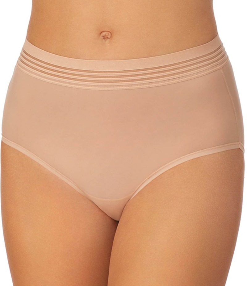 レミステレー レディース アンダー御召しもの ズボン下 Le Mystere Second Skin Stripe Elastic Brief Panty Natural 縞模様