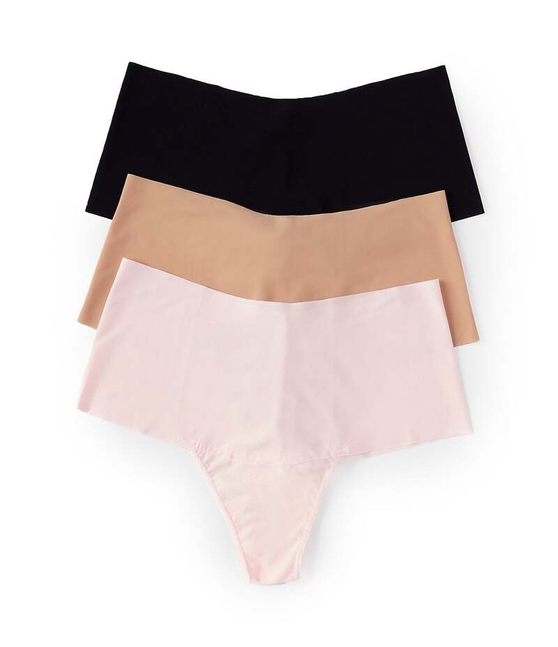 ハンキーパンキー レディース アンダーウェア パンツ Hanky Panky Breathe Soft High-Rise Thong 3-Pack Taupe/Black/Bliss ブラック